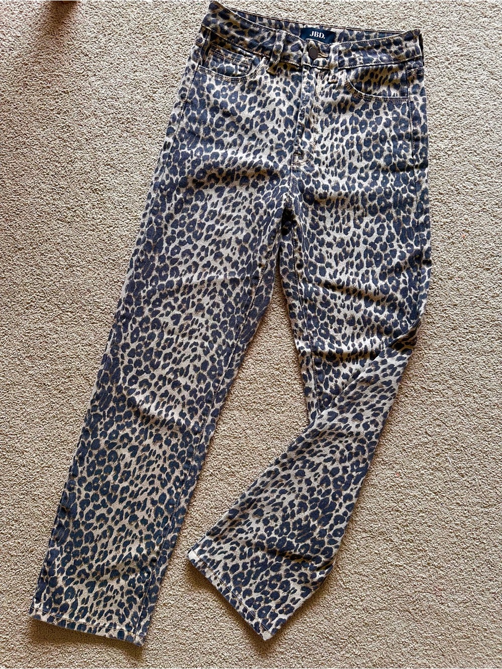 Just Black Leopard Print Women's Jeans - Tan and Black